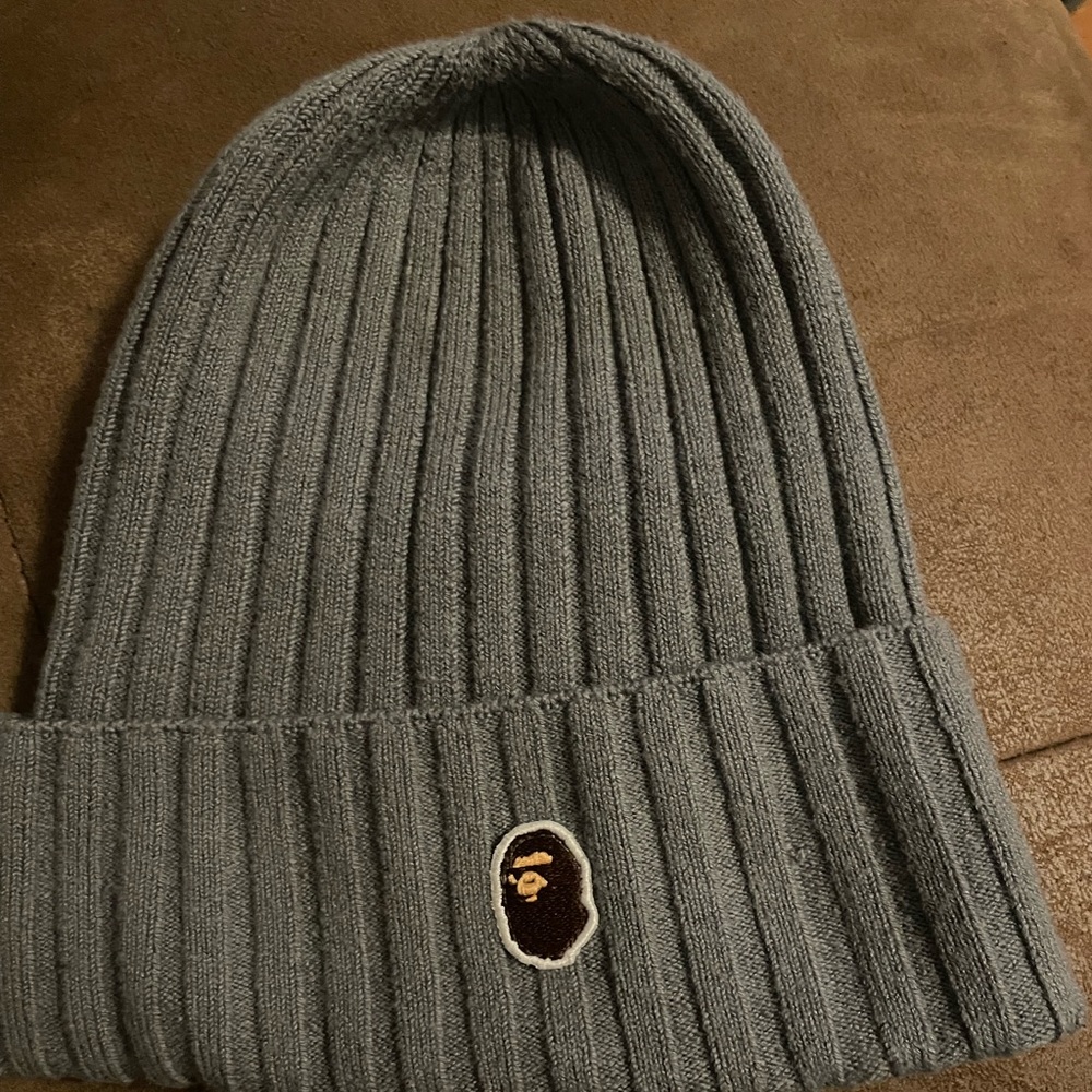 Bape one point knit cap grey